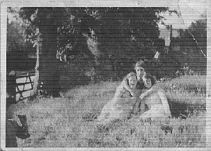 Girls in the field where the Rectory now stands